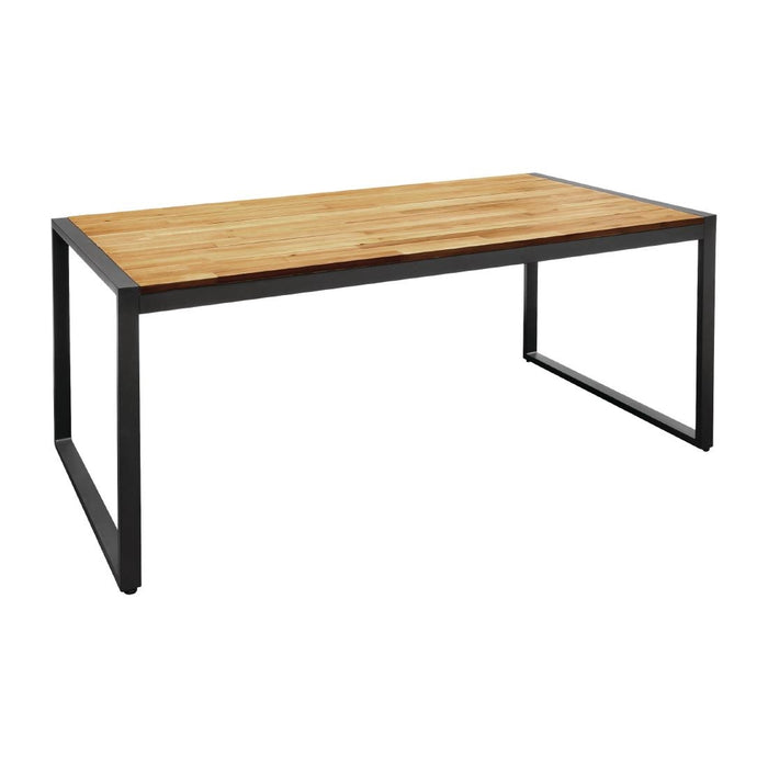Bolero Acacia Wood and Steel Rectangular Industrial Table 1800mm - DS157 - Simply Hospitality NZ