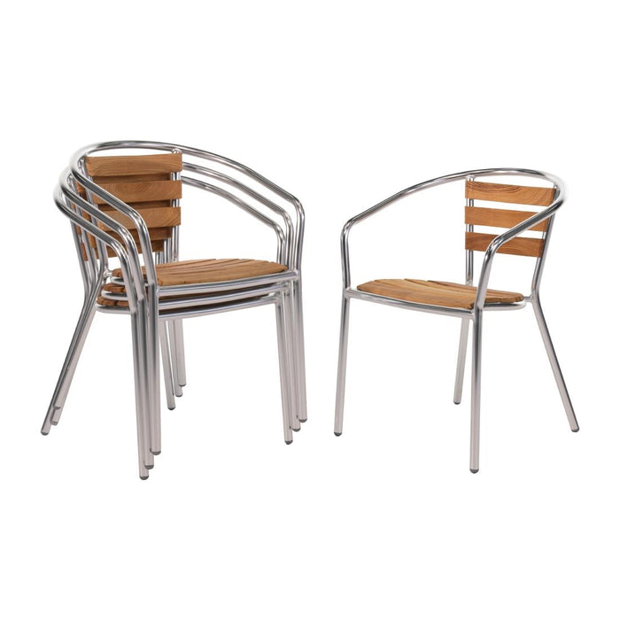 Bolero Aluminium & Ash Chairs (Pack of 4) - U421 - Simply Hospitality NZ