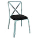 Bolero Antique Sky Blue Steel Chairs with Black PU Seat (Pack of 4) - GM649 - Simply Hospitality NZ