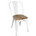 Bolero Bistro Metal Dining Side Chair with Wooden Seat Pad White (4 Pack) - GM644 - Simply Hospitality NZ