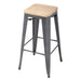 Bolero Bistro Metal High Bar Stool with Wooden Seat Pad Steel (Pack of 4) - GM639 - Simply Hospitality NZ
