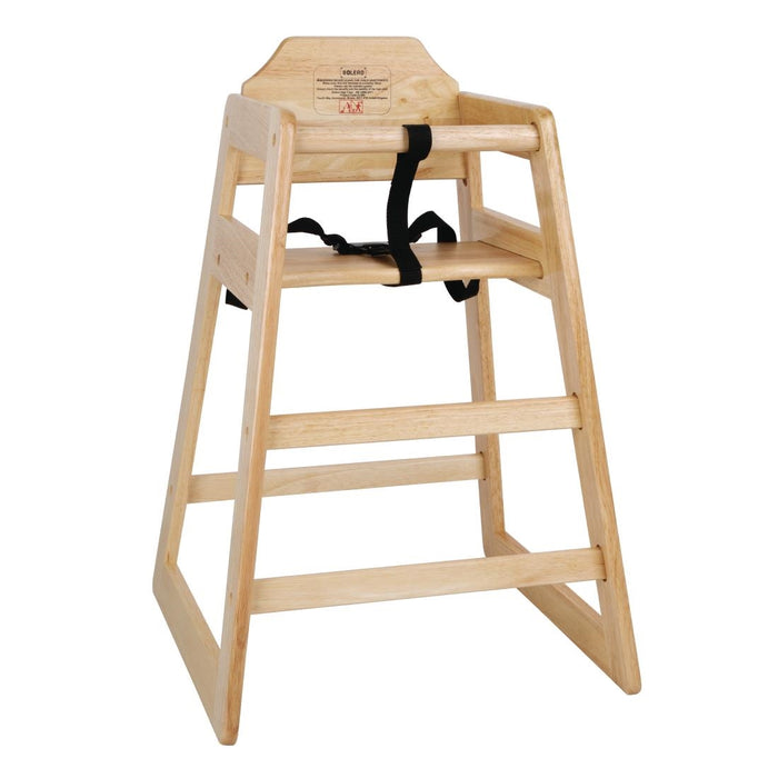 Bolero Wooden High Chair Natural Finish - DL900 - Simply Hospitality NZ