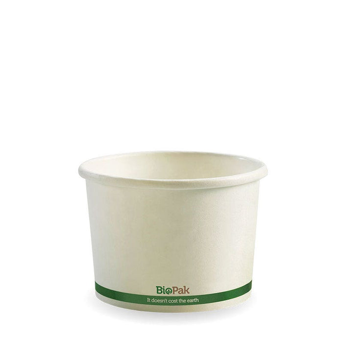 BioPak BioBoard Paper Soup Bowls – 250ml - 8oz White BioBowl