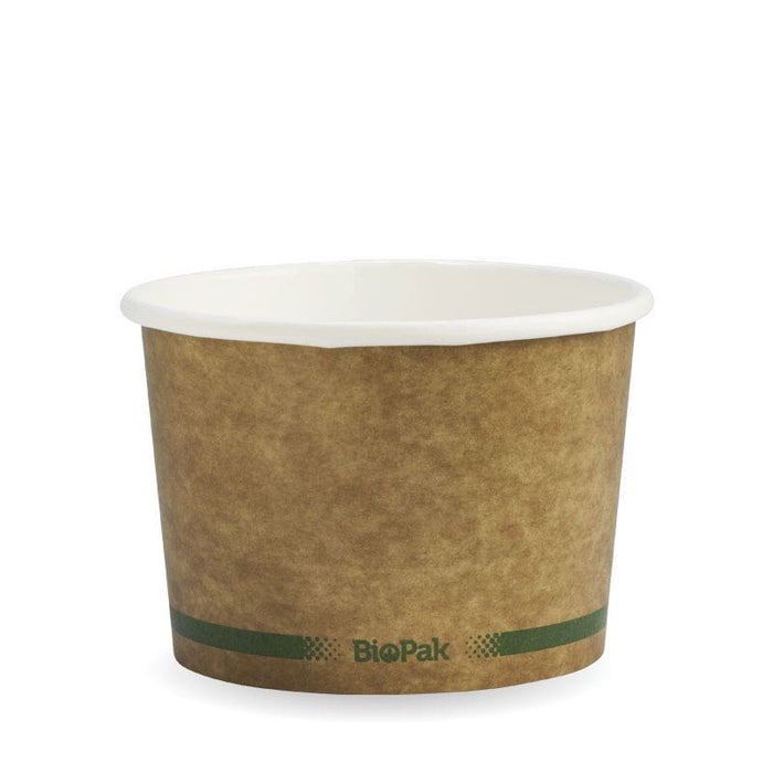 BioPak BioBoard Paper Soup Bowls – 550ml - 16oz Kraft BioBowl