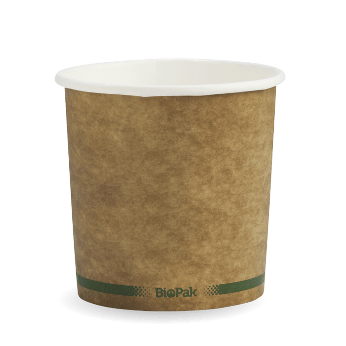 BioPak BioBoard Paper Soup Bowls – 740ml - 24oz Kraft BioBowl