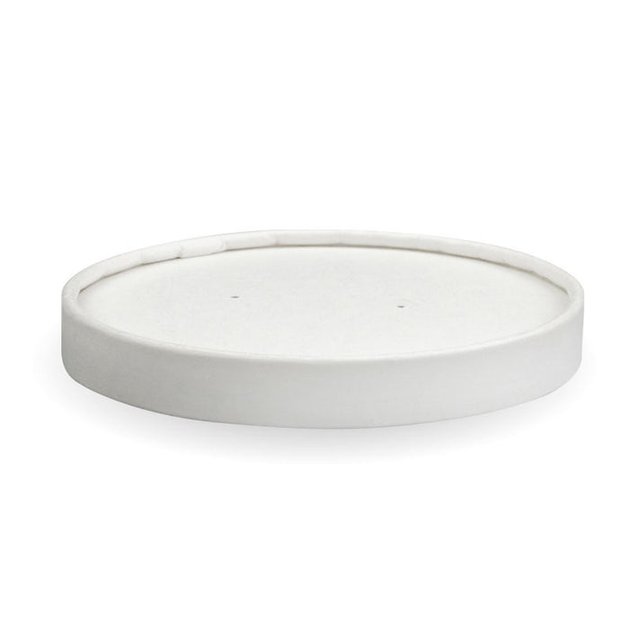 BioPak BioBoard Paper Soup Bowl Lids – 430-950ml - 12-32oz White Paper BioBowl Lid