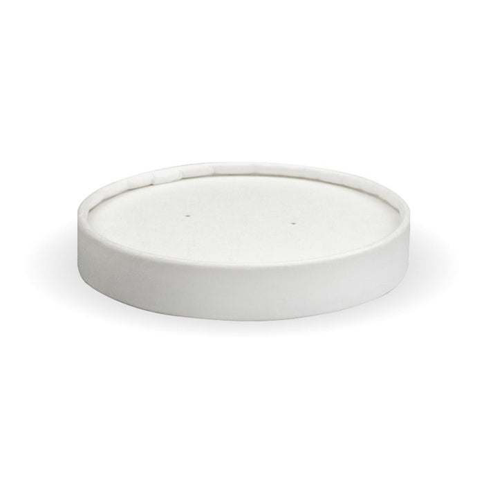BioPak BioBoard Paper Soup Bowl Lids – 250ml - 8oz White Paper BioBowl Lid