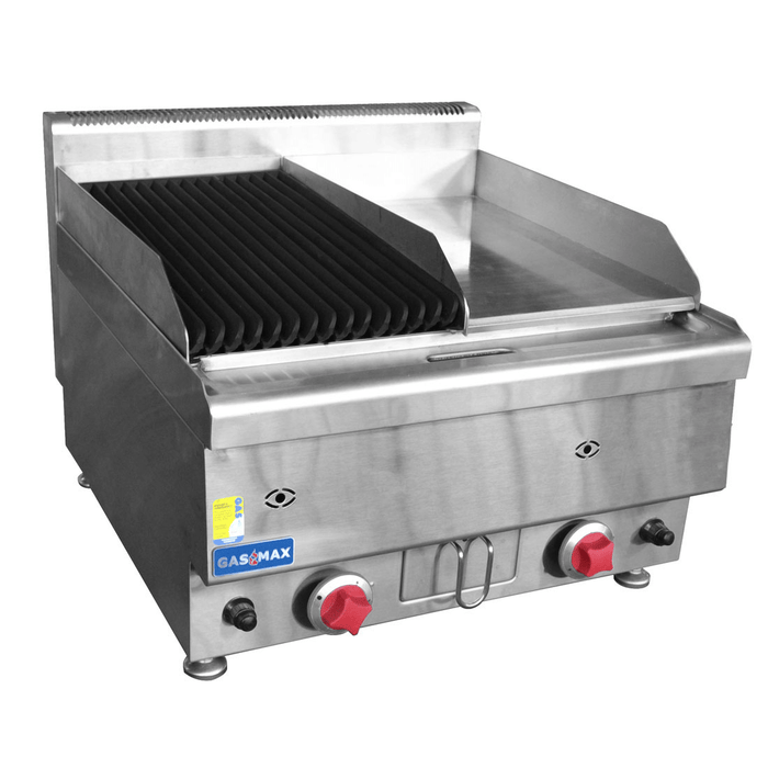 Gasmax JUS-TRGH60 600mm Half Chargrill Half Griddle - JUS-TRGH60ELPG LPG - view 2 - Simply Hospitality NZ