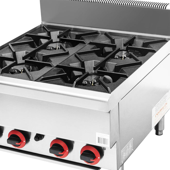 Gasmax JUS-TR 4 Burner Benchtop Gas Cooktop - JUS-TR-4B Natural Gas - view 3 - Simply Hospitality NZ