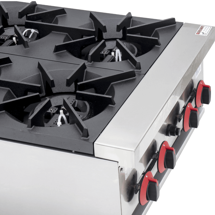 Gasmax RB-4 4 Burner Commercial Gas Cooktop - RB-4E Natural Gas - view 3 - Simply Hospitality NZ