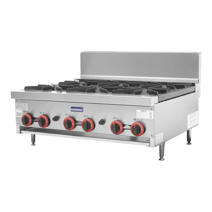Gasmax RB-6 6 Burner Commercial Gas Cooktop - RB-6E Natural Gas - view 5 - Simply Hospitality NZ