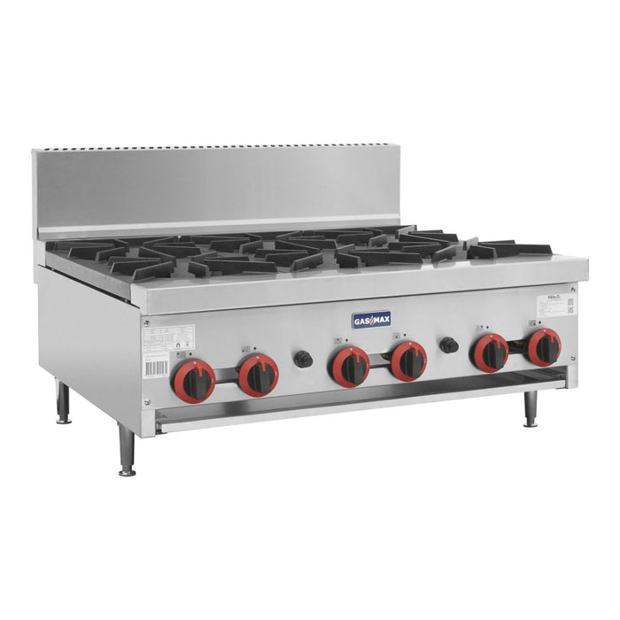Gasmax RB-6 6 Burner Commercial Gas Cooktop - RB-6E Natural Gas - view 6 - Simply Hospitality NZ