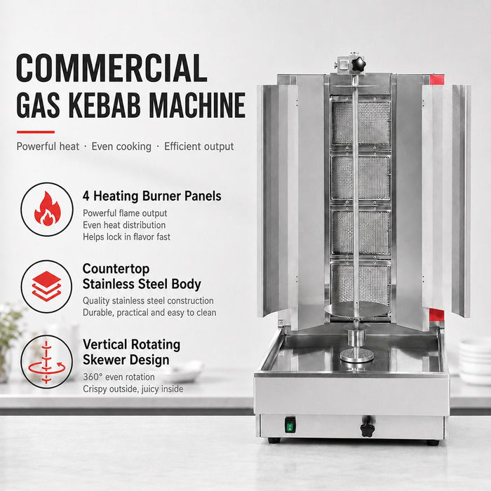Gasmax KB-4 4 Burner Semi-Automatic Kebab Machine - KB-4LPG LPG - view 4 - Simply Hospitality NZ
