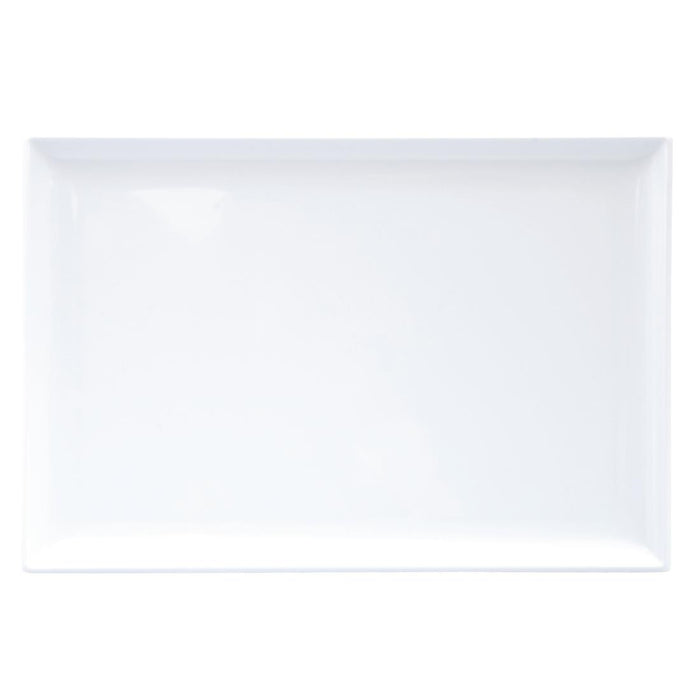 Ryner GB698 white melamine rectangular buffet platter 350 x 240mm