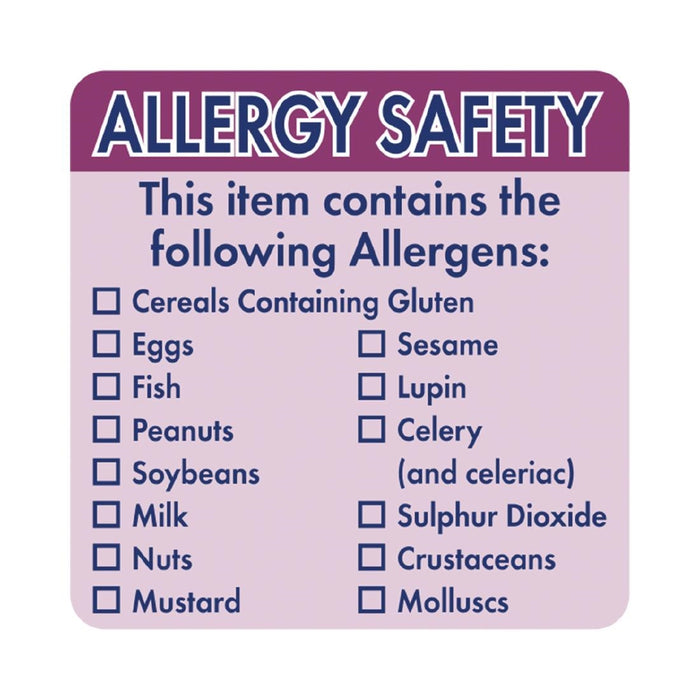 Hygiplas Allergen Food Labels (500 Pack) - GJ058 - Simply Hospitality NZ