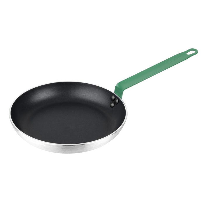 Hygiplas Aluminium Non-stick Teflon Platinum Plus Frying Pan with Green Handle 280mm - HT963 - Simply Hospitality NZ