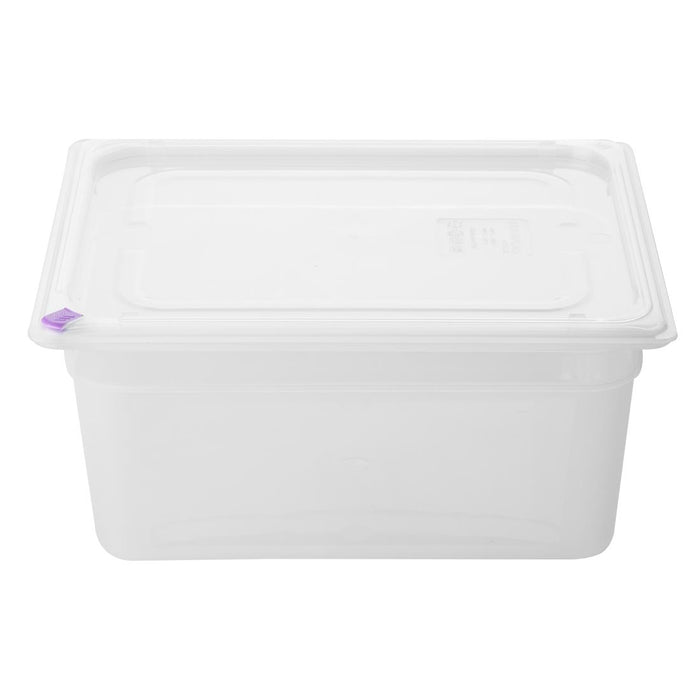 Hygiplas Click PP 1/2 GN Container with Lid & 7 Colour Clips 150mm 8.9Ltr (4 Pack) - FZ090 - Simply Hospitality NZ