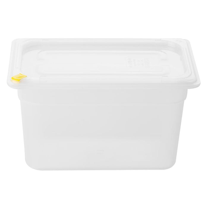 Hygiplas Click PP 1/4 GN Container with Lid & 7 Colour Clips 150mm 3.7Ltr (4 Pack) - FZ096 - Simply Hospitality NZ
