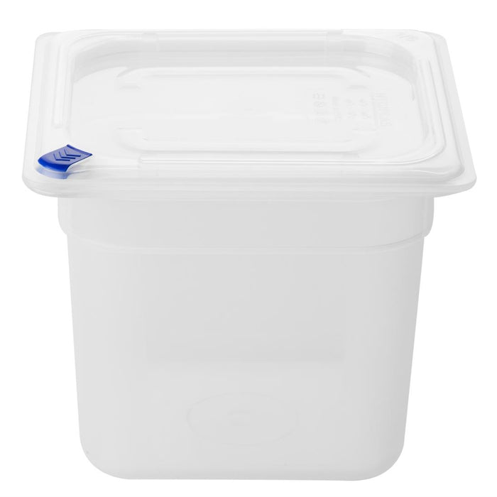 Hygiplas Click PP 1/6 GN Container with Lid & 7 Colour Clips 150mm 2.2Ltr (4 Pack) - FZ098 - Simply Hospitality NZ