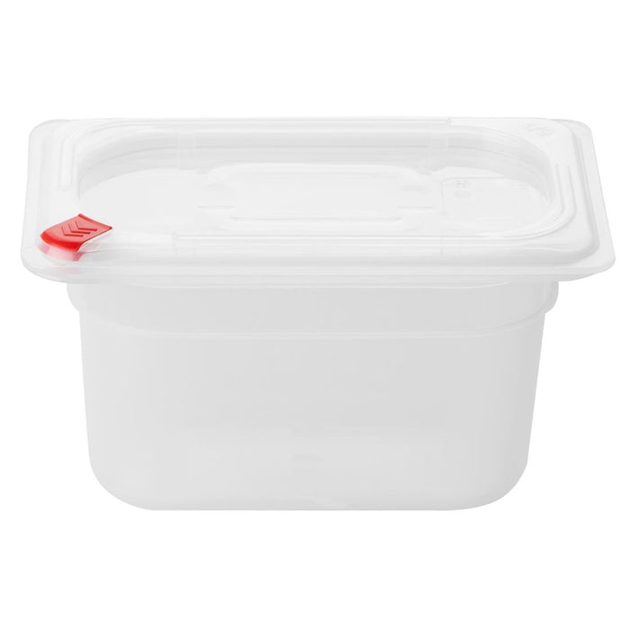 Hygiplas Click PP 1/9 GN Container with Lid & 7 Colour Clips 100mm 0.85Ltr (4 Pack) - FZ099 - Simply Hospitality NZ