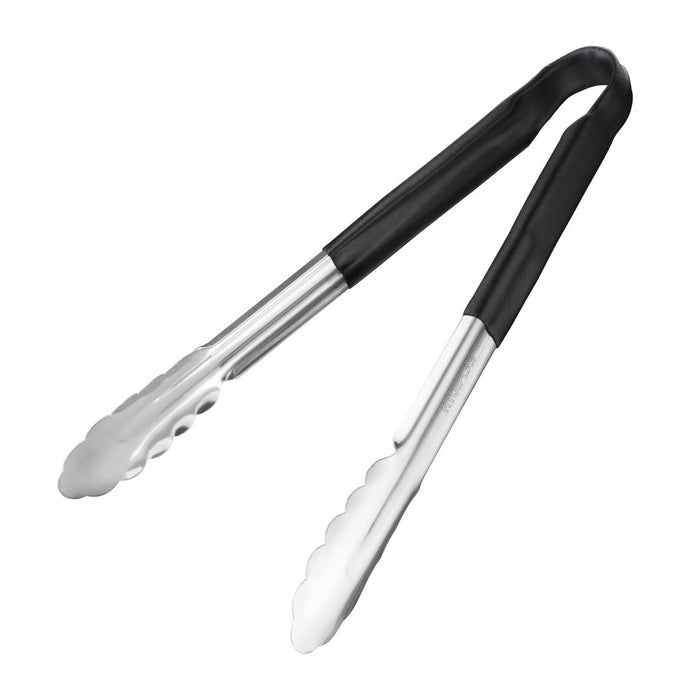 Hygiplas Colour Coded Black Serving Tongs 300mm - CB153 - Simply Hospitality NZ