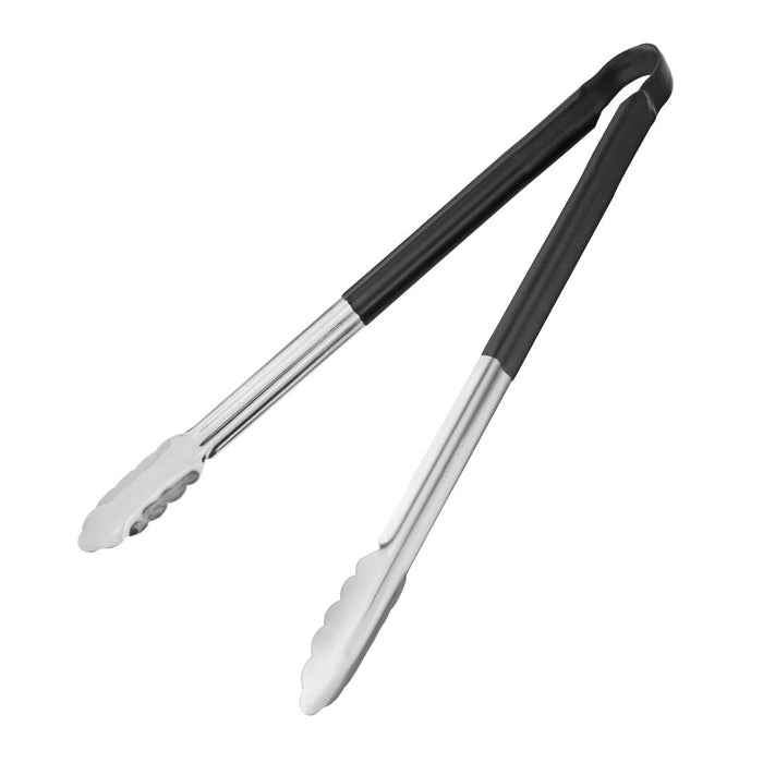 Hygiplas Colour Coded Black Serving Tongs 405mm - HC848 - Simply Hospitality NZ