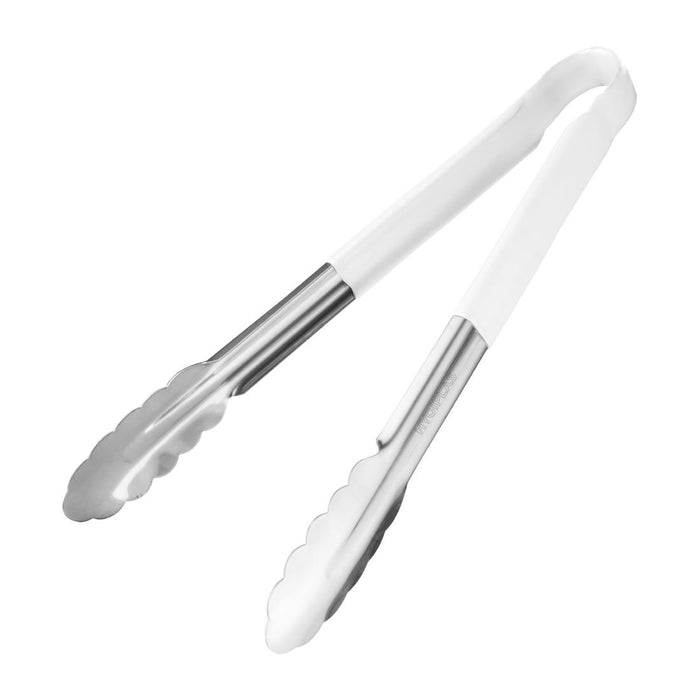 Hygiplas Colour Coded Serving Tong White 300mm - FX130 - Simply Hospitality NZ