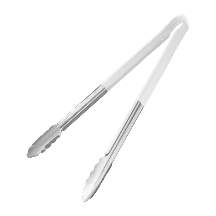 Hygiplas Colour Coded White Serving Tong 405mm - FX131 - Simply Hospitality NZ