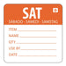 Hygiplas Dissolvable Day of the Week Labels Saturday (250 Pack) - GH356 - Simply Hospitality NZ