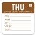 Hygiplas Dissolvable Day of the Week Labels Thursday (250 Pack) - GH354 - Simply Hospitality NZ