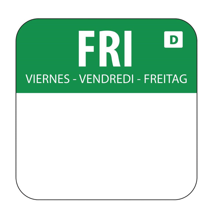 Hygiplas Dissolvable Food Rotation Labels Friday (1000 Pack) - U781 - Simply Hospitality NZ