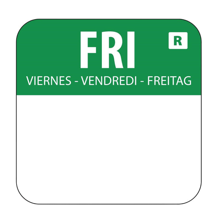 Hygiplas Removable Colour Coded Food Labels Friday (1000 Pack) - L935 - Simply Hospitality NZ
