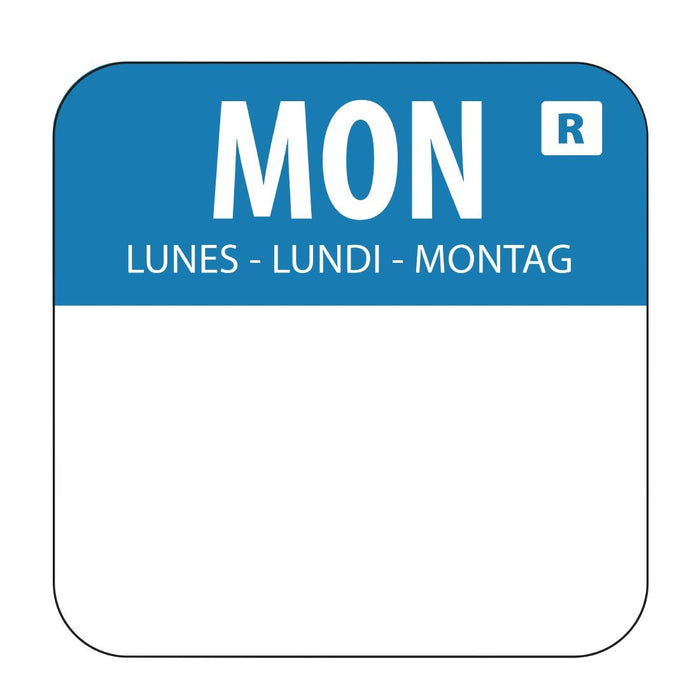 Hygiplas Removable Colour Coded Food Labels Monday (1000 Pack) - L931 - Simply Hospitality NZ