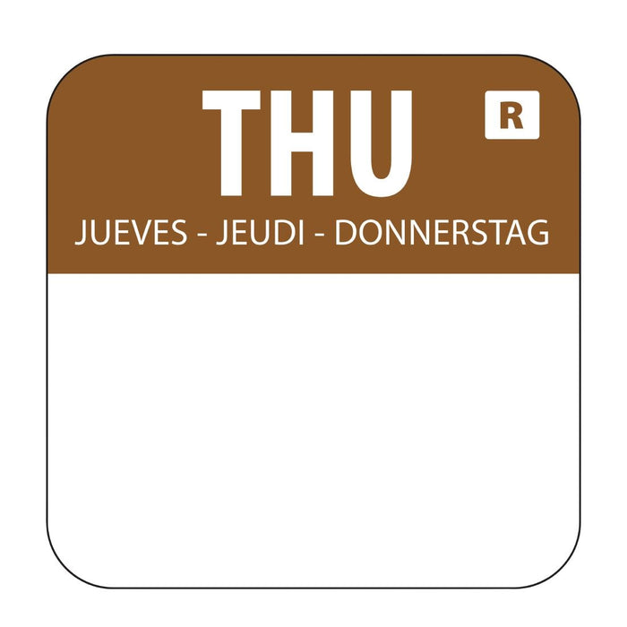 Hygiplas Removable Colour Coded Food Labels Thursday (1000 Pack) - L934 - Simply Hospitality NZ
