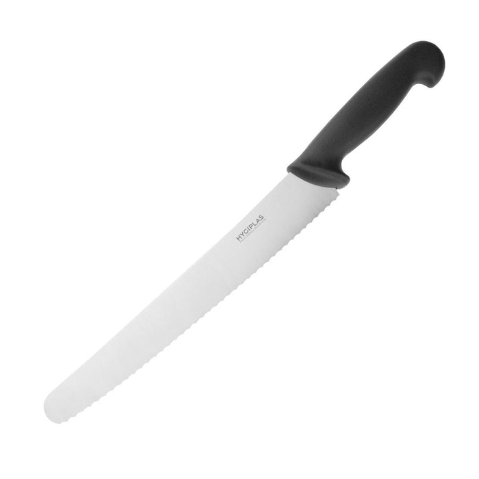 Hygiplas Serrated Pastry Knife Black 255mm - CF895 - Simply Hospitality NZ