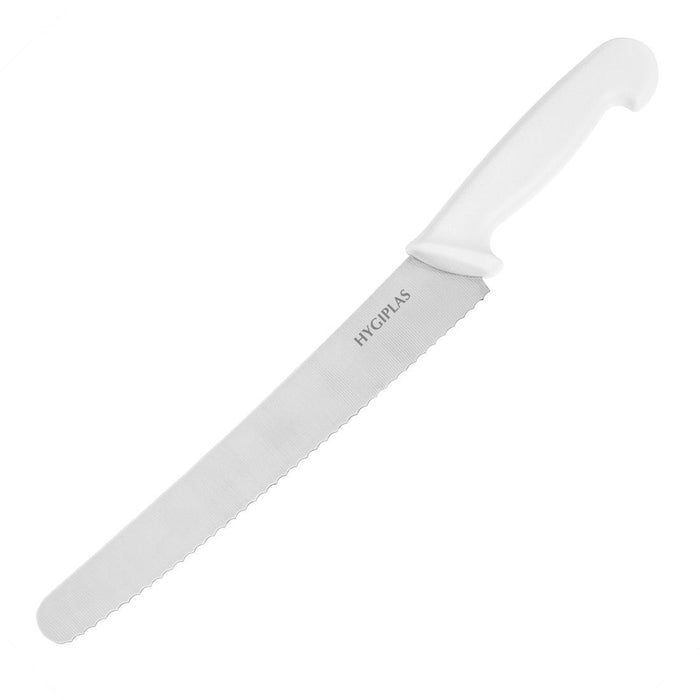 Hygiplas Serrated Pastry Knife White 255mm - FX127 - Simply Hospitality NZ
