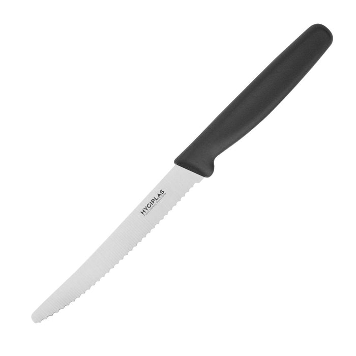 Hygiplas Serrated Tomato Knife Black 105mm - CF897 - Simply Hospitality NZ
