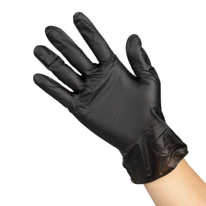 Hygiplas Vinyl Black Powder Free Gloves - FJ748-S - Simply Hospitality NZ