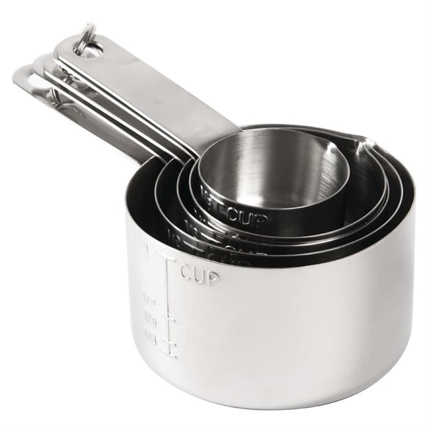 Vogue five-piece stainless steel measuring cup set J424