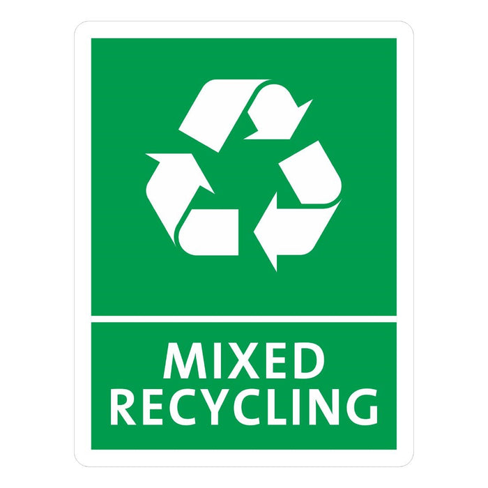 Jantex Slim Bin Mixed Recycling Label - FX196 - Simply Hospitality NZ