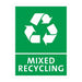 Jantex Slim Bin Mixed Recycling Label - FX196 - Simply Hospitality NZ
