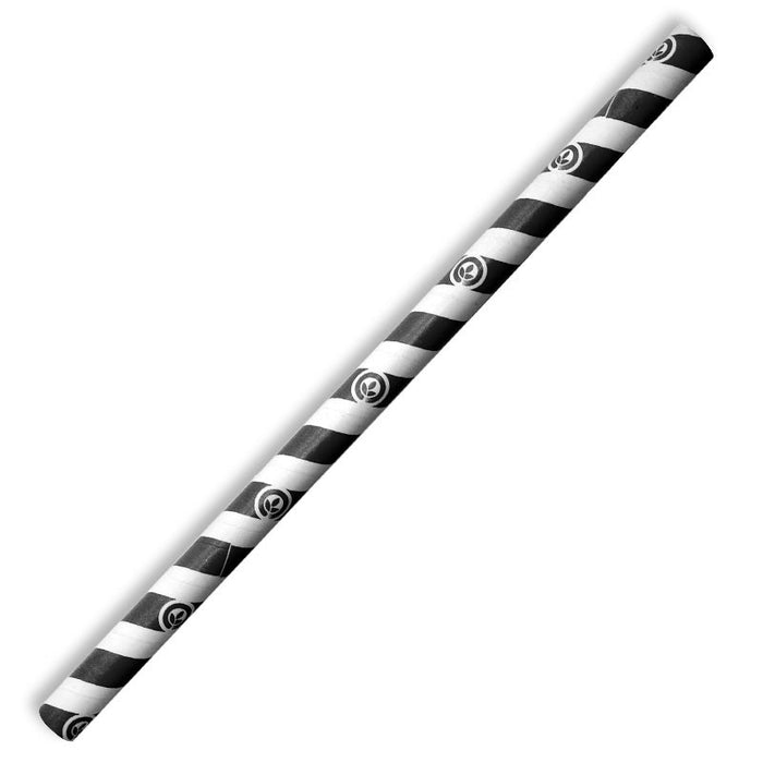 BioPak Jumbo Paper BioStraws – 10mm Jumbo Black Stripe BioStraw