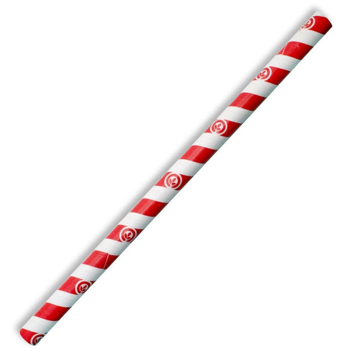 BioPak Jumbo Paper BioStraws – 10mm Jumbo Red Stripe BioStraw