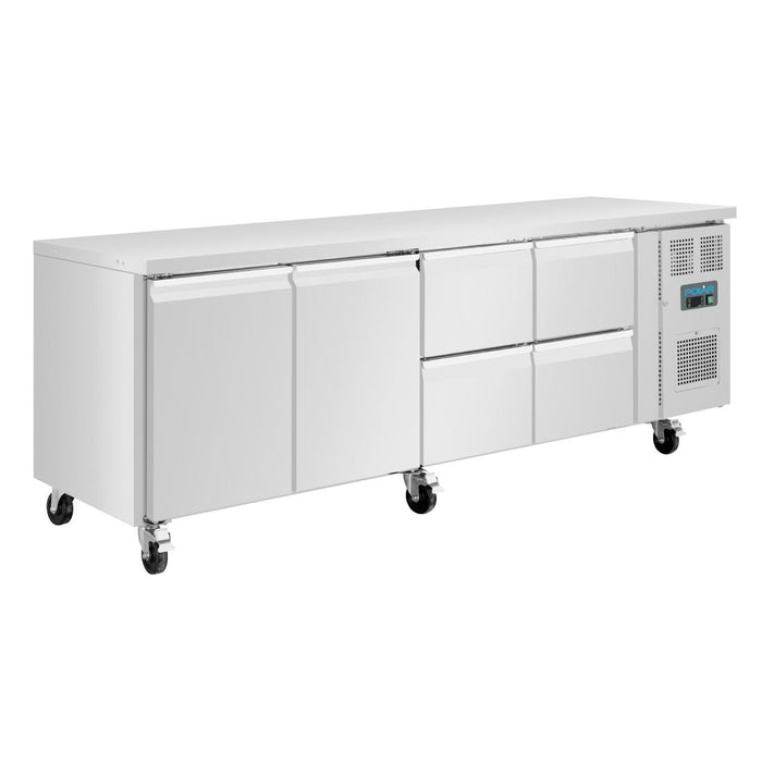 Polar U-Series Double Door and 4 Drawer Counter Fridge 476Ltr – UA021-A - UA021-A - Simply Hospitality NZ