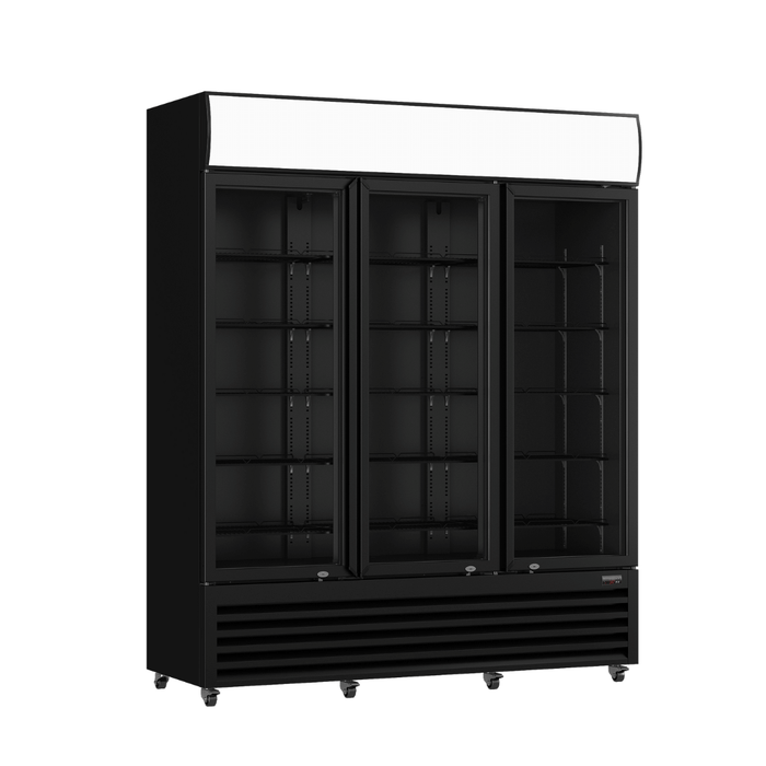 Thermaster Three Glass Door Colourbond Upright Drink Fridge - LG-1203BP product image