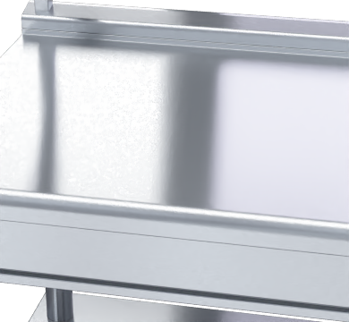 Waldorf 800 Series BTL8900S-LS - 900mm Bench Top With Salamander Support Low Back Version Leg Stand