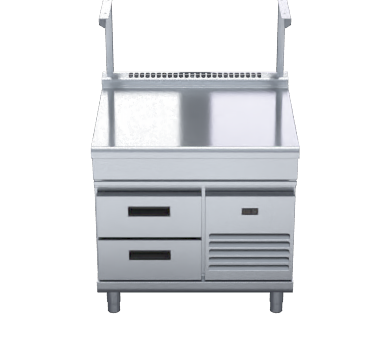 Waldorf 800 Series BTL8900S-RB - 900mm Bench Top With Salamander Support Low Back Version Refrigerated Base