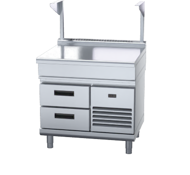 Waldorf 800 Series BTL8900S-RB - 900mm Bench Top With Salamander Support Low Back Version Refrigerated Base
