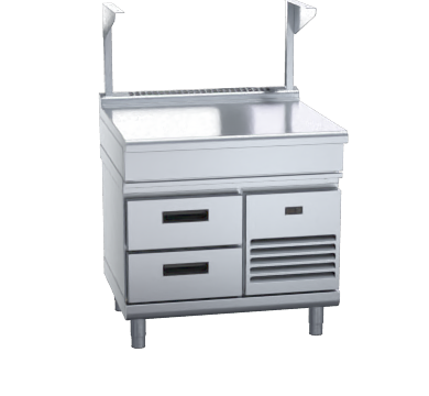Waldorf 800 Series BTL8900S-RB - 900mm Bench Top With Salamander Support Low Back Version Refrigerated Base