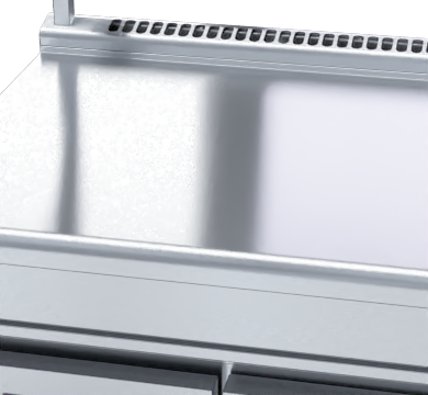 Waldorf 800 Series BTL8900S-RB - 900mm Bench Top With Salamander Support Low Back Version Refrigerated Base